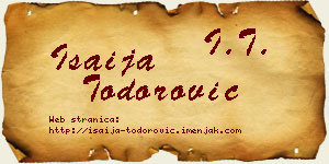Isaija Todorović vizit kartica